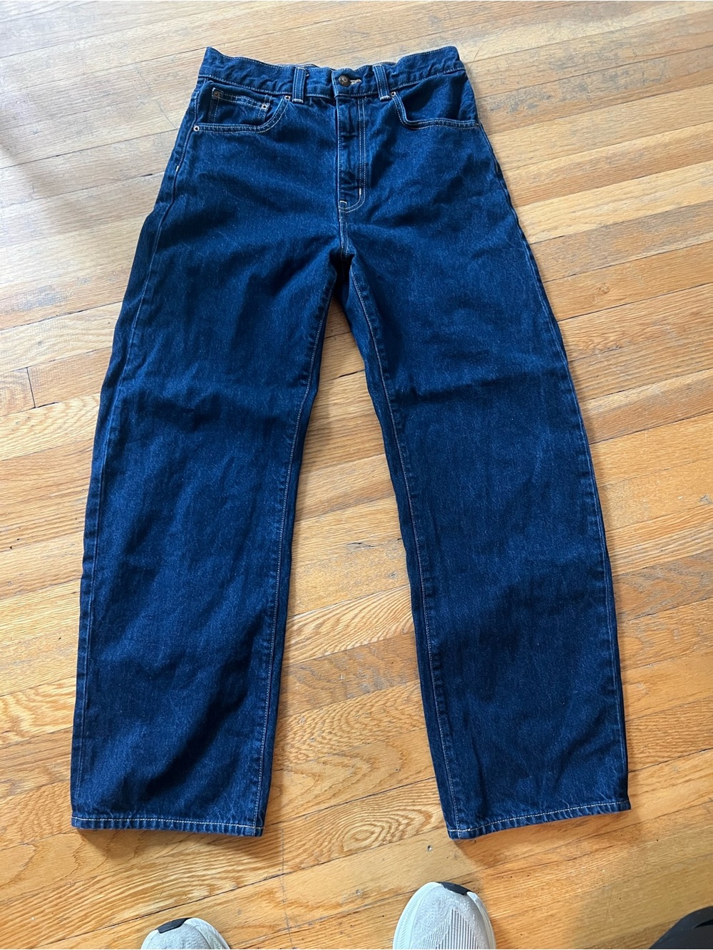 Madewell Dark Indigo Barrell high rise